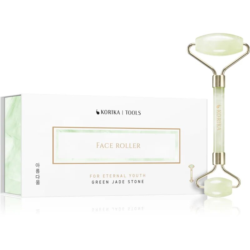 KORIKA Tools Face Roller Green Jade Stone масажно валяче за лице Jade Roller Green 1 бр.