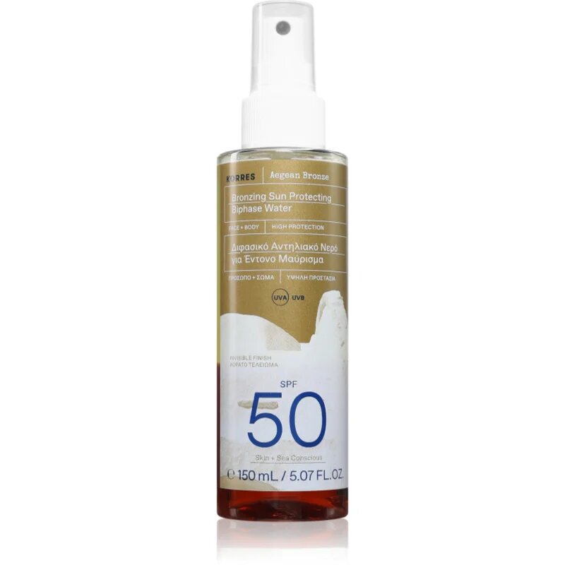 Korres Aegean Bronze бронзираща мъгла за тен SPF 50 150 мл.