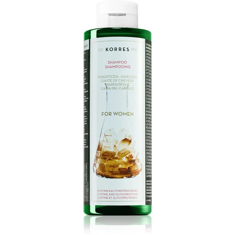Korres Cystine & Glycoprotein шампоан против оредяване на косата и косопад за жени 250 мл.