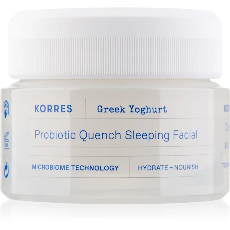 Korres Greek Yoghurt Probiotic Quench Sleeping Facial подхранващ нощен крем с пробиотик 40 мл.