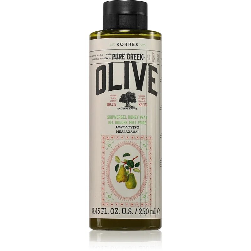 Korres Pure Greek Olive & Honey Pear освежаващ душ гел 250 мл.