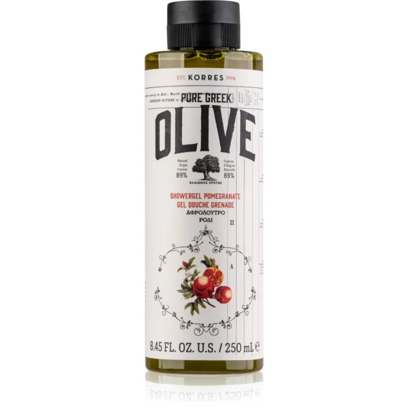 Korres Pure Greek Olive & Pomegranate енергизиращ душ-гел 250 мл.