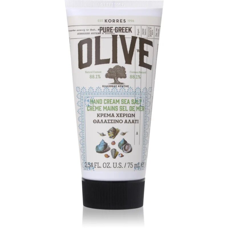 Korres Pure Greek Olive & Sea Salt хидратиращ крем за ръце с морски соли 75 мл.