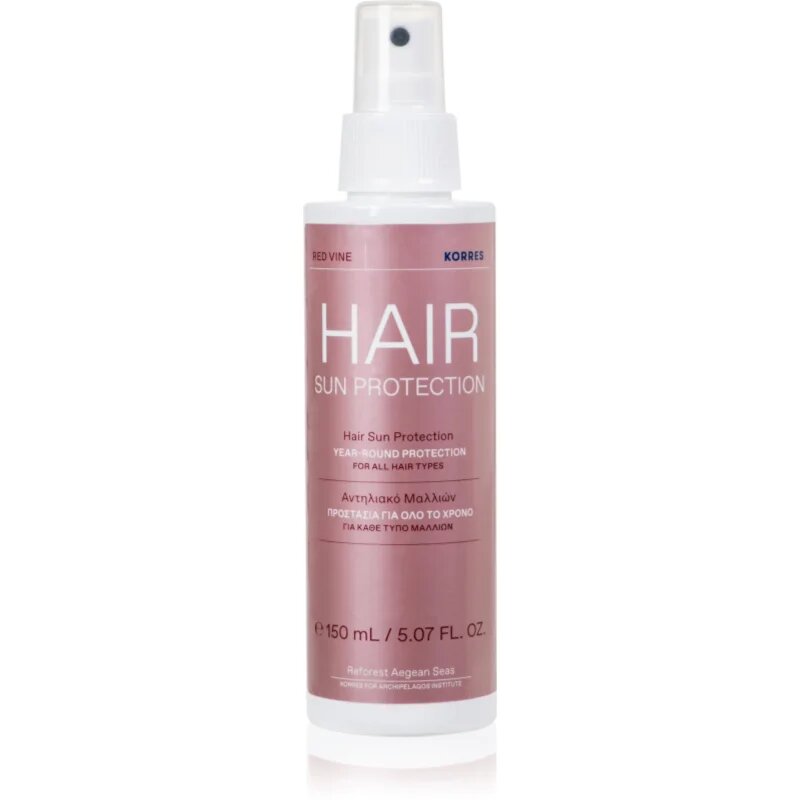Korres Red Vine Sun Protection защитен спрей за изтощена от слънце коса 150 мл.