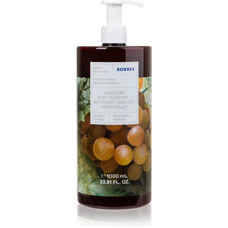 Korres Santorini Grape ревитализиращ душ-гел 1000 мл.