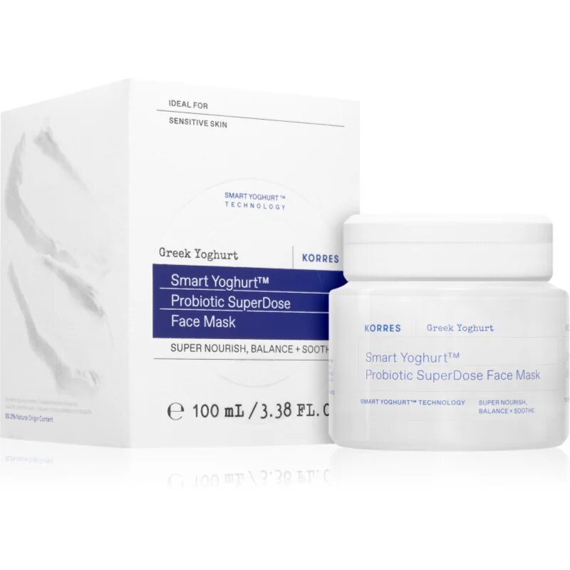 Korres Smart Yoghurt™ Probiotic SuperDose Face Mask освежаваща хидратираща маска с пробиотик 100 мл.