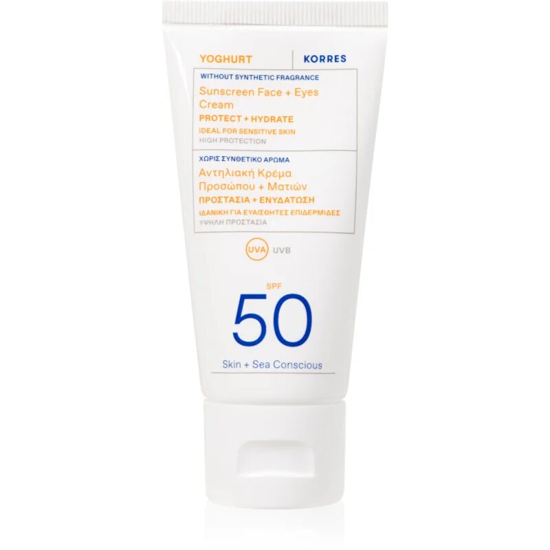 Korres Yoghurt Sunscreen защитен крем за зоната на лицето и очите SPF 50 50 мл.