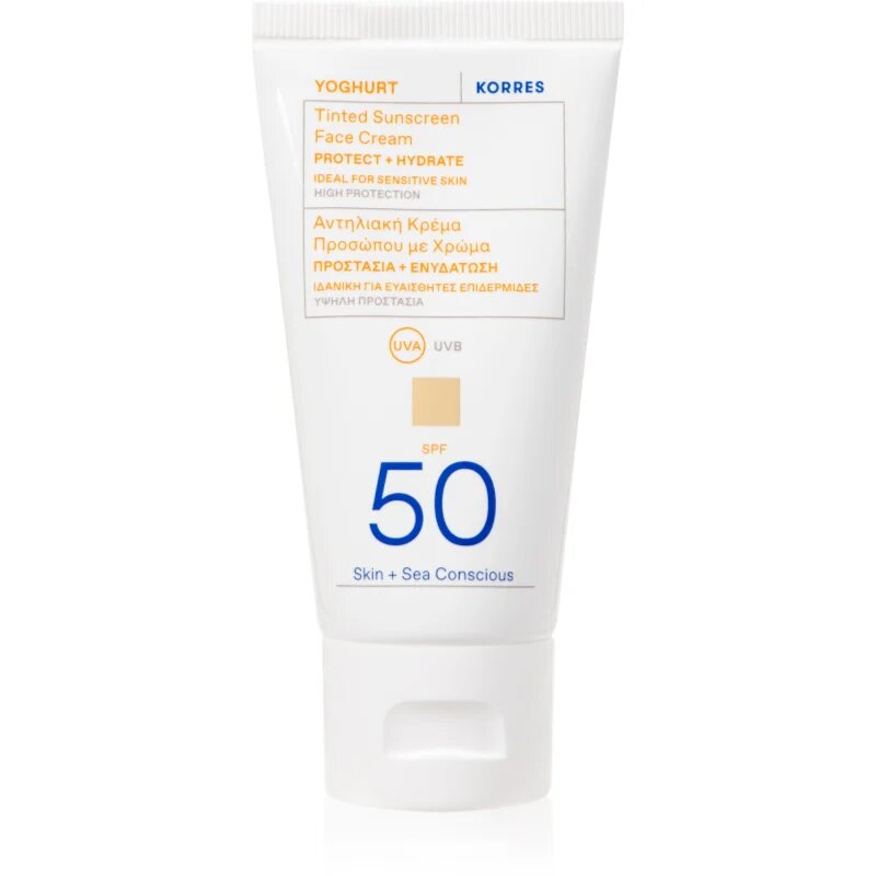 Korres Yoghurt Tinted Sunscreen тониращи слънцезащитни продукти SPF 50 50 мл.