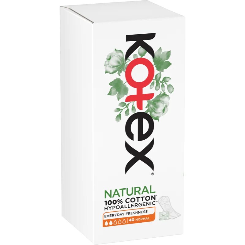 Kotex Natural Normal Everyday Freshness Liners дамски превръзки 40 бр.