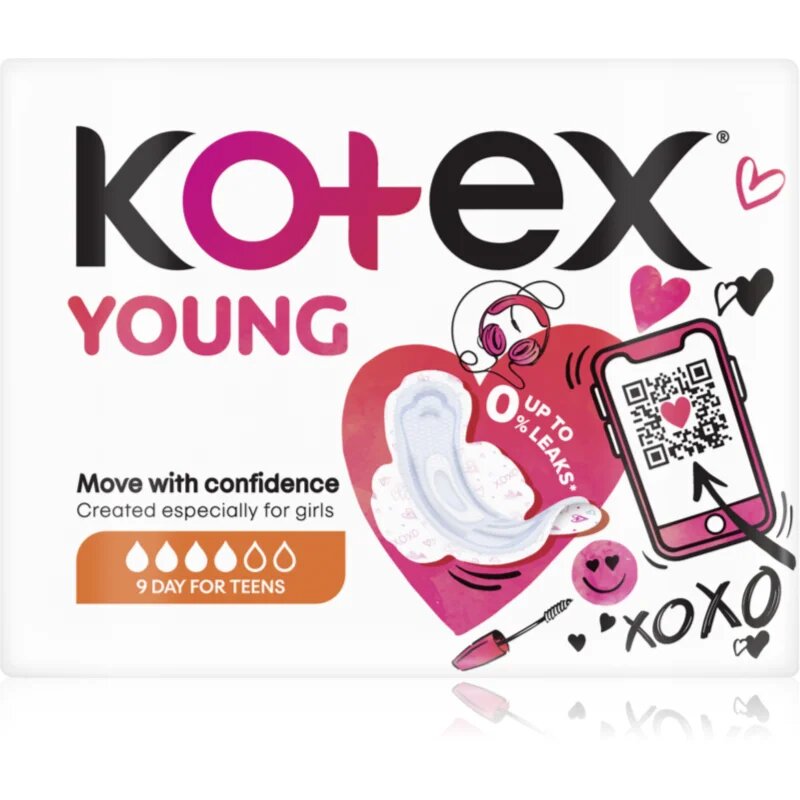 Kotex Young Day санитарни кърпи 9 бр.