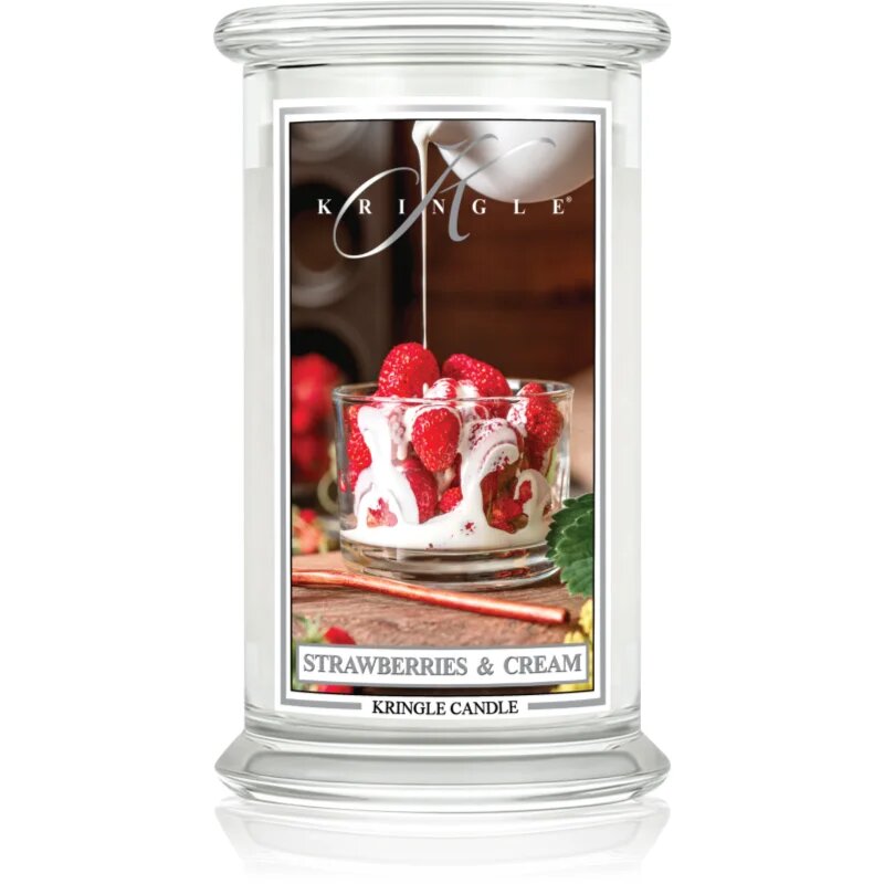 Kringle Candle Classic Strawberries & Cream ароматна свещ 623 гр.