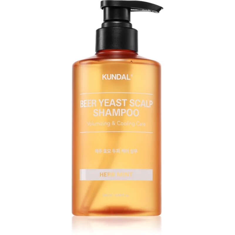 KUNDAL Beer Yeast Hair Loss Relief Shampoo стимулиращ и освежаващ шампоан против косопад с аромат Herb Mint 500 мл.