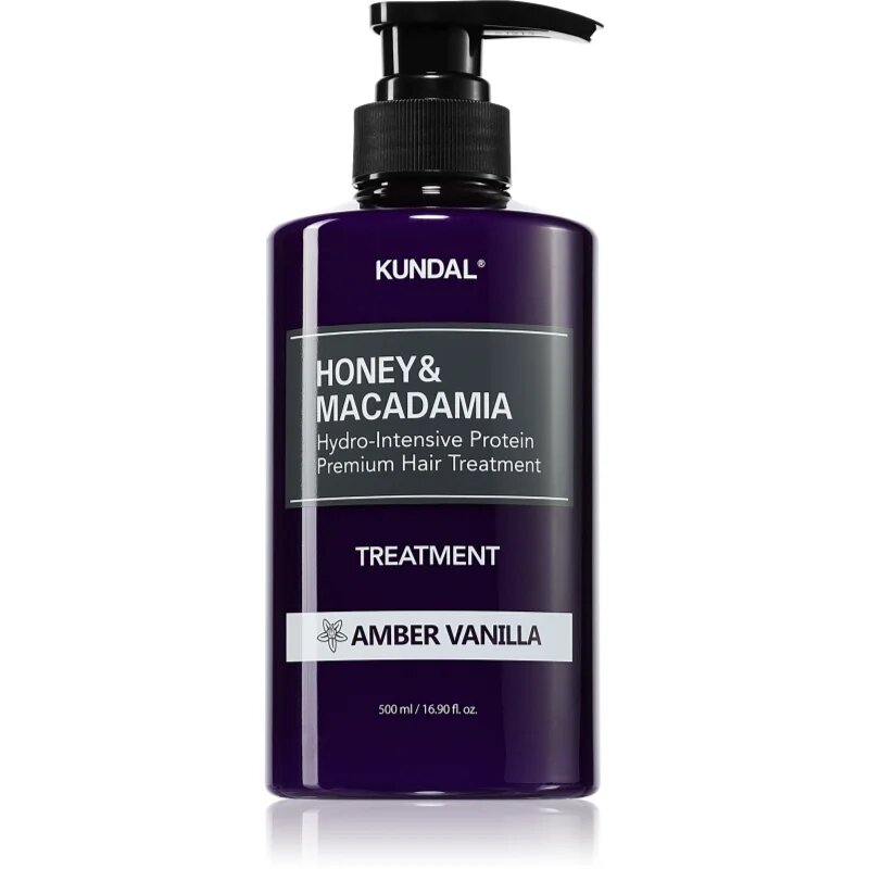 KUNDAL Honey & Macadamia Amber Vanilla интензивна хидратираща грижа за увредена коса 500 мл.