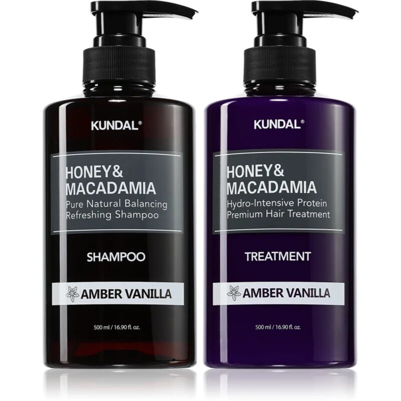 KUNDAL Honey & Macadamia Amber Vanilla комплект за суха и увредена коса
