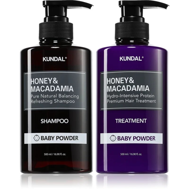 KUNDAL Honey & Macadamia Baby Powder комплект за суха и увредена коса