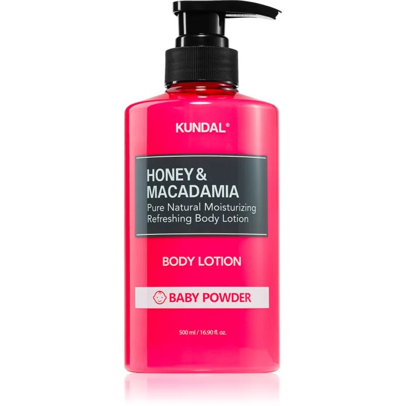 KUNDAL Honey & Macadamia Baby Powder подхранващ лосион за тяло с хидратиращ ефект 500 мл.
