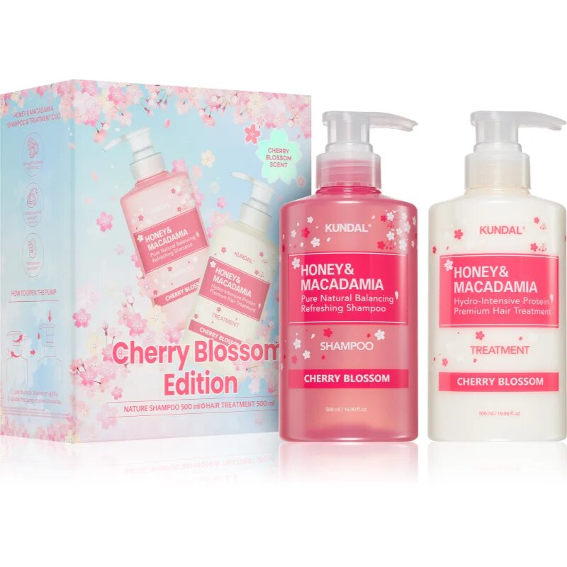 KUNDAL Honey & Macadamia Cherry Blossom Edition подаръчен комплект За коса