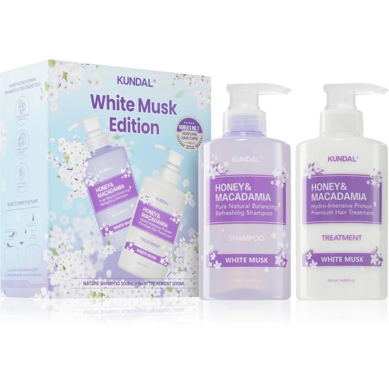 KUNDAL Honey & Macadamia White Musk подаръчен комплект За коса