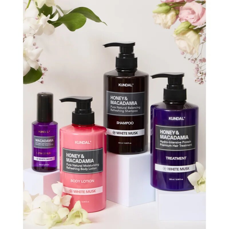 KUNDAL Honey & Macadamia White Musk подхранващ лосион за тяло с хидратиращ ефект 500 мл.
