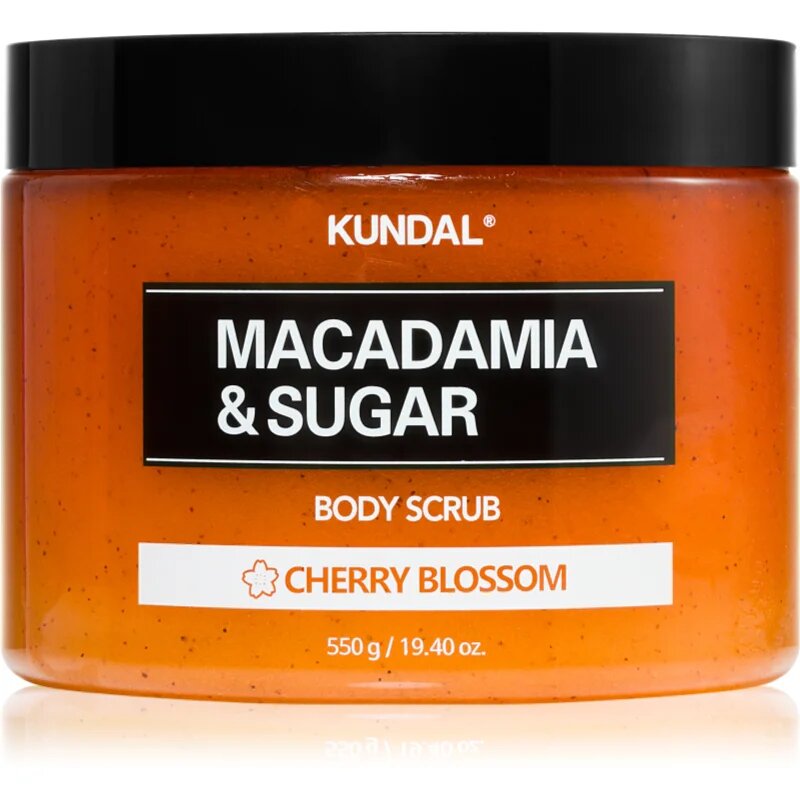 KUNDAL Macadamia & Sugar Cherry Blossom захарен пилинг с масло от шеа 550 гр.