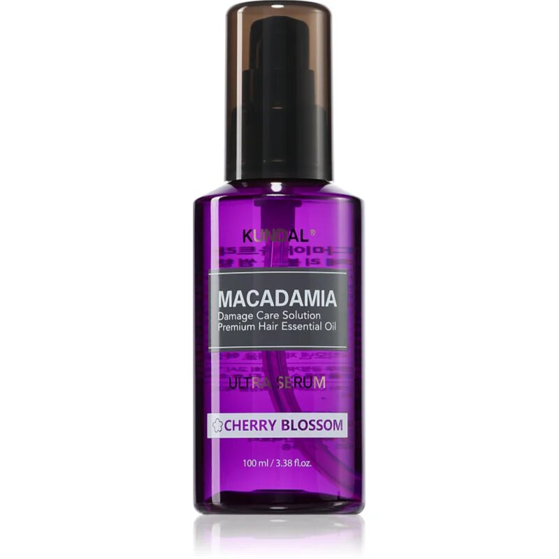 KUNDAL Macadamia Ultra Serum Cherry Blossom регенериращ серум за масло за увредена коса 100 мл.