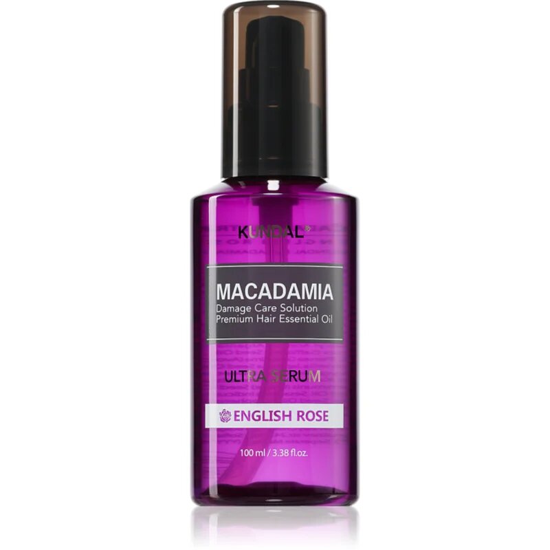 KUNDAL Macadamia Ultra Serum English Rose регенериращ серум за масло за увредена коса 100 мл.