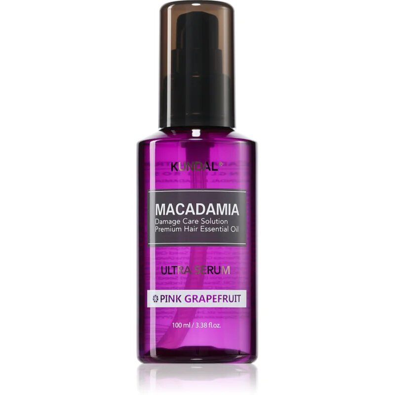 KUNDAL Macadamia Ultra Serum Pink Grapefruit регенериращ серум за масло за увредена коса 100 мл.
