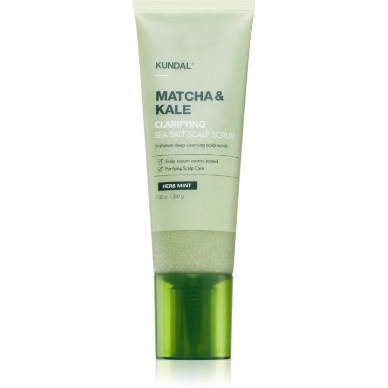 KUNDAL Matcha & Kale Herb Mint почистващ пилинг за коса и скалп 200 гр.