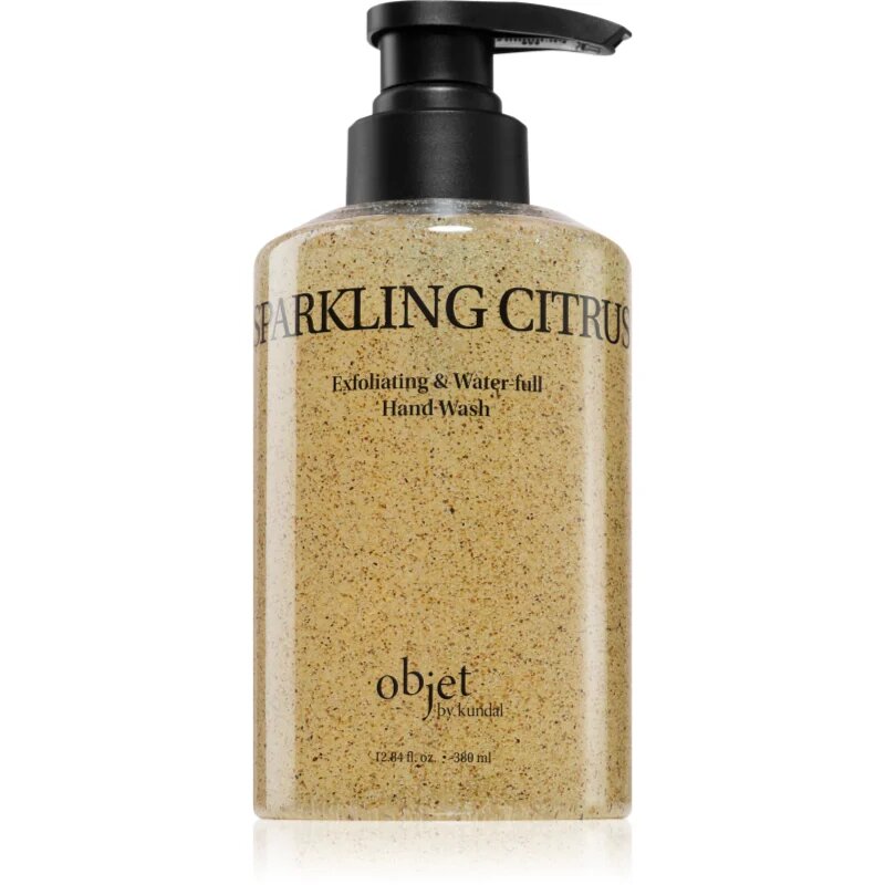 KUNDAL Objet Exfoliating & Waterfull Hand Wash течен сапун-грижа за ръце с ексфолиращо действие с аромат Sparkling Citrus 380 мл.