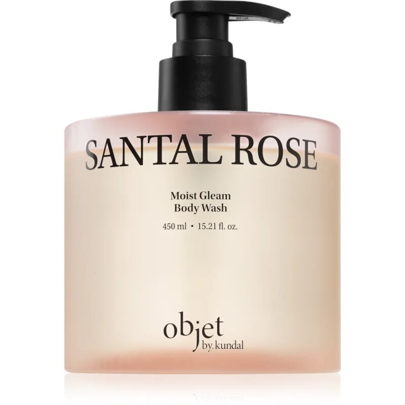 KUNDAL Objet Moist Gleam Body Wash парфюмиран душ гел за интензивна хидратация с аромат Santal Rose 450 мл.