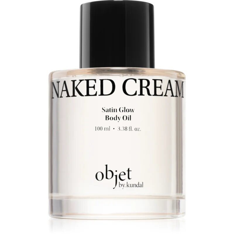KUNDAL Objet Satin Glow Body Oil подхранващо масло за тяло за интензивна хидратация с аромат Naked Cream 100 мл.