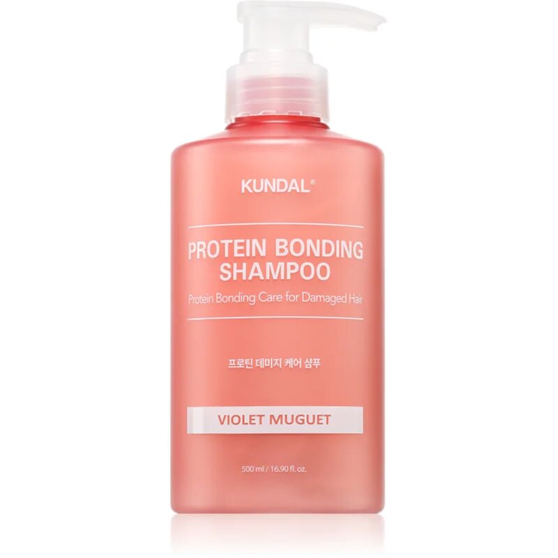 KUNDAL Protein Bonding Care Shampoo подхранващ шампоан за суха и увредена коса с аромат Violet Muguet 500 мл.