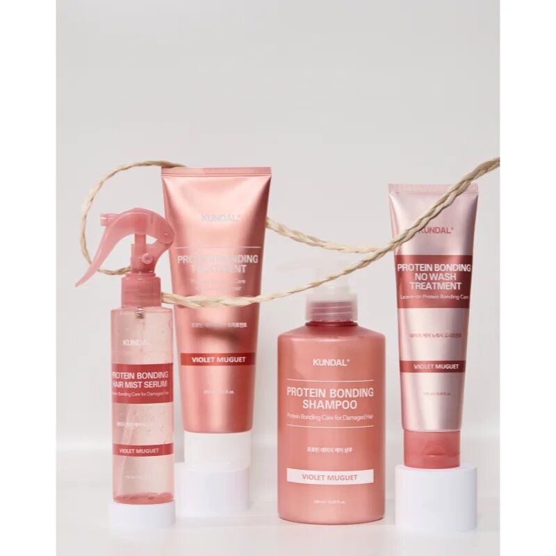 KUNDAL Protein Bonding Care Shampoo подхранващ шампоан за суха и увредена коса с аромат Violet Muguet 500 мл.