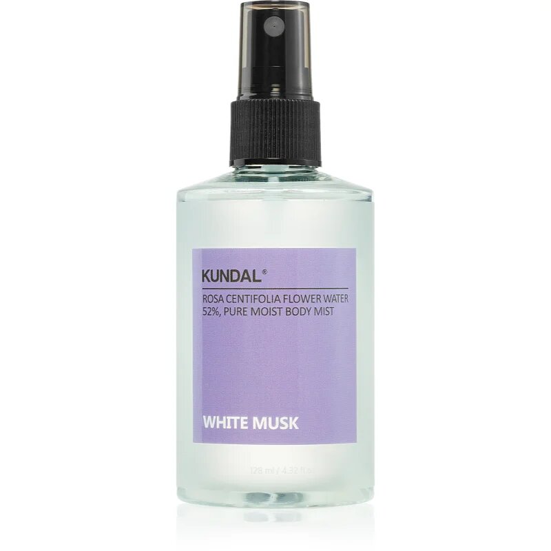 KUNDAL Pure Moist Body Mist White Musk мъгла за тяло с успокояващ ефект 128 мл.