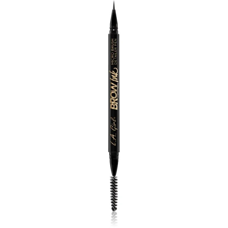 L.A. Girl Cosmetics Brow Ink маркер за вежди с четка цвят Dark Brown 0.45 мл.