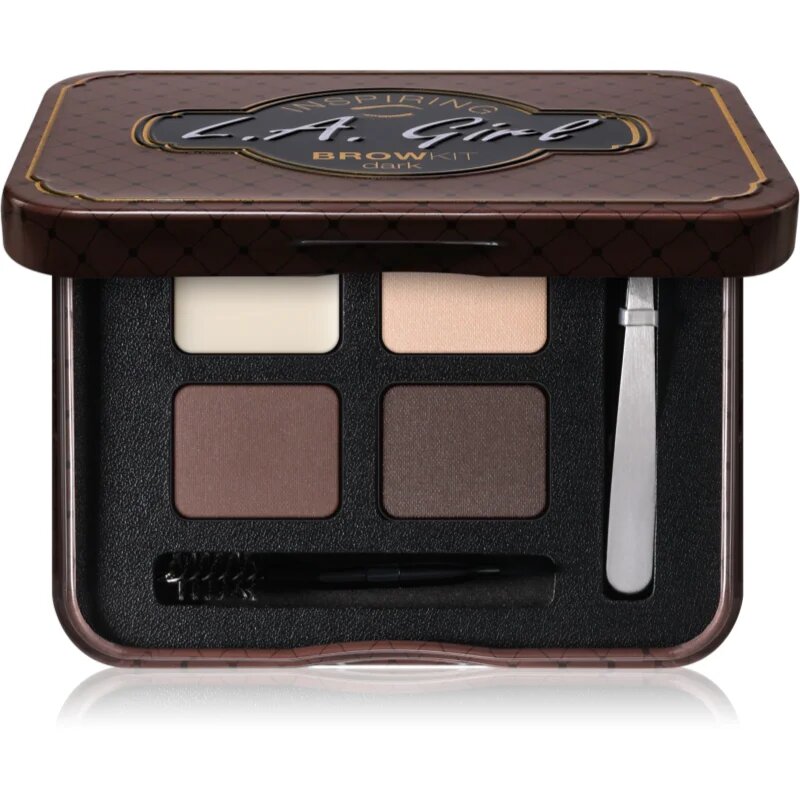 L.A. Girl Cosmetics Inspiring комплект за оформяне на вежди цвят Dark and Defined 5.5 гр.