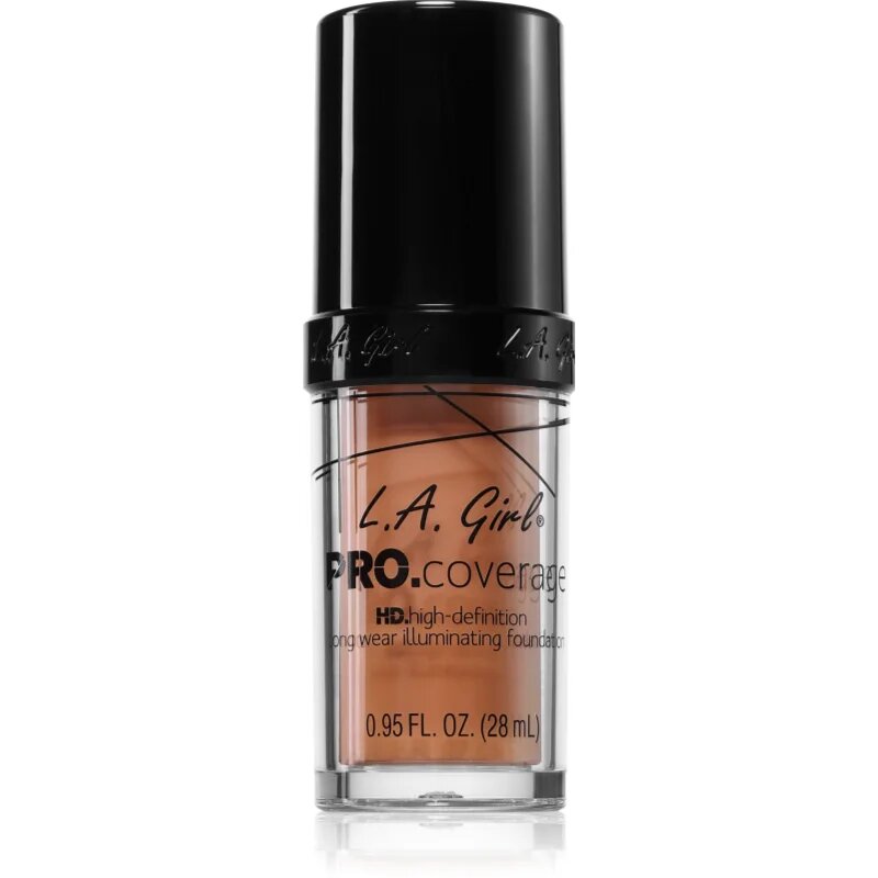 L.A. Girl Cosmetics PRO. Coverage озаряващ течен фон дьо тен цвят Soft Honey 28 мл.