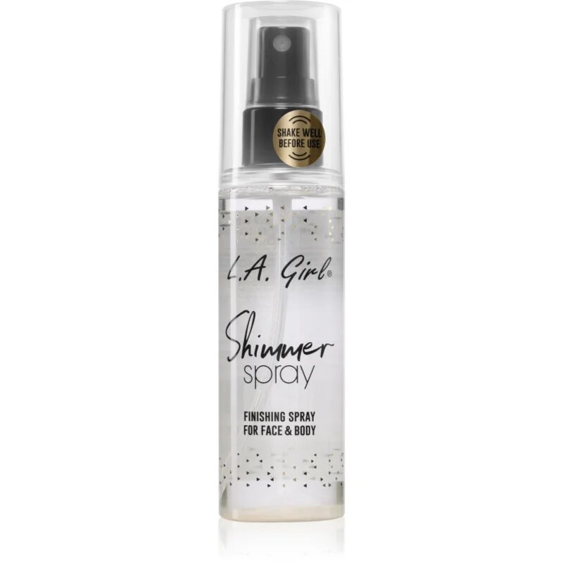 L.A. Girl Cosmetics Shimmer Spray фон дьо тен фиксатор за лице и тяло цвят Gold 80 мл.