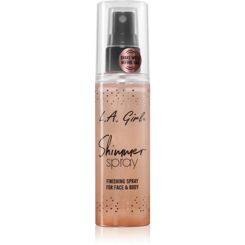 L.A. Girl Cosmetics Shimmer Spray фон дьо тен фиксатор за лице и тяло цвят Rose Gold 80 мл.