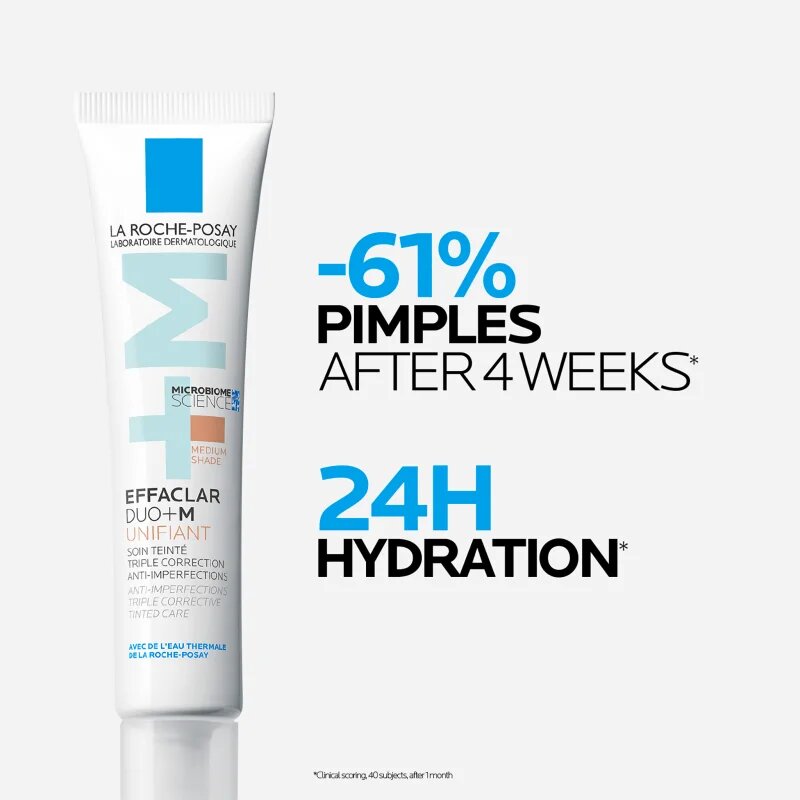 La Roche-Posay Effaclar DUO+M Unifiant лек тониращ крем с хидратиращ ефект цвят Medium 40 мл.