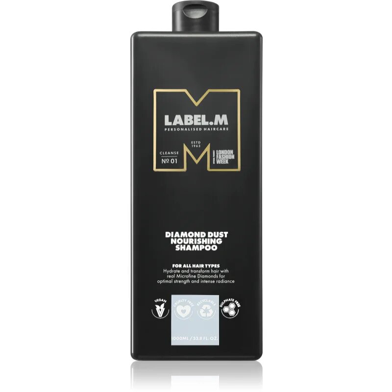 label.m Diamond Dust Nourishing Shampoo подхранващ шампоан за всички видове коса 1000 мл.