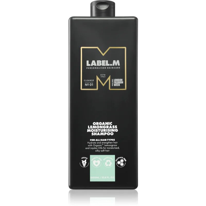 label.m Lemongrass Moisturising Shampoo хидратиращ шампоан с лимон и лимонова трева 1000 мл.