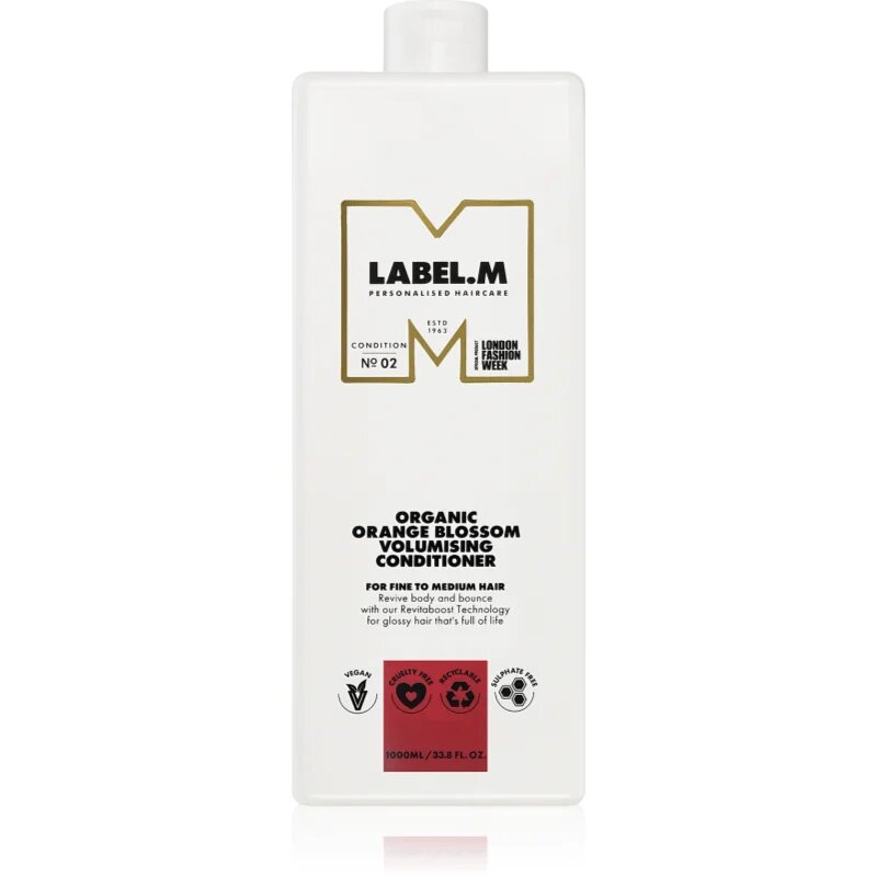 label.m Organic Orange Blossom Volumising Conditioner балсам за обем и фиксация 1000 мл.