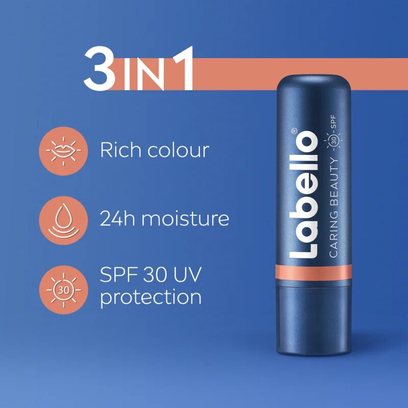 Labello Caring Beauty тониращ балсам за устни цвят Nude 48 мл.