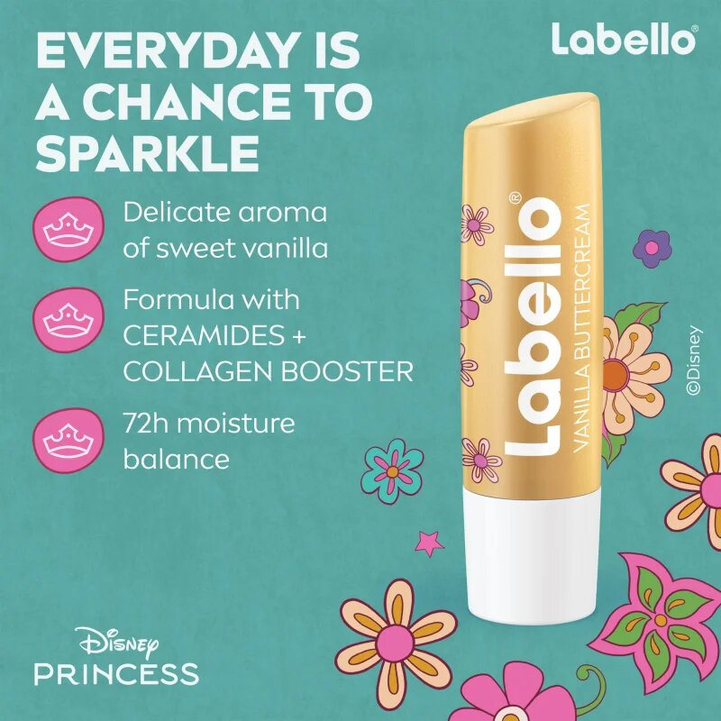 Labello Disney Princess Vanilla Buttercream хидратиращ балсам за устни 4.8 гр.
