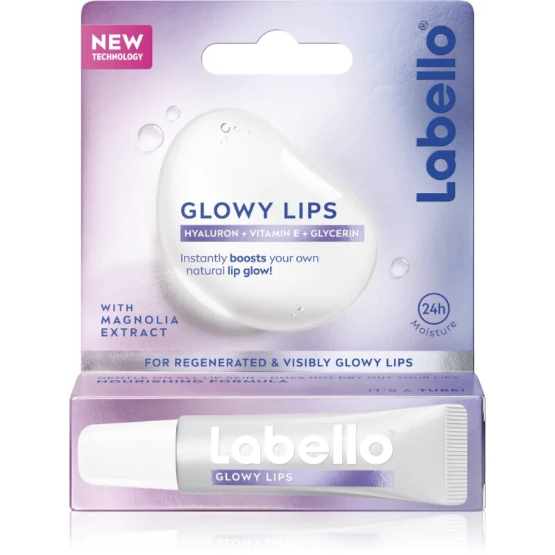 Labello Glowy Lips хидратиращ балсам за устни с хиалуронова киселина 10 мл.