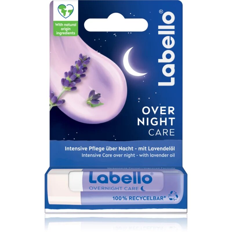 Labello Over Night Care регенериращ балсам за устни с лавандула 4.8 гр.