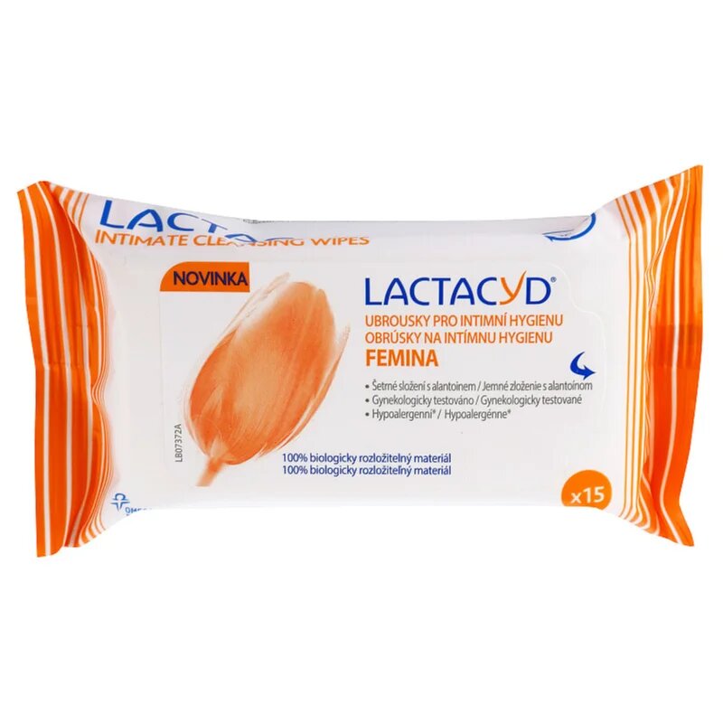 Lactacyd Femina кърпички за интимна хигиена 15 бр.