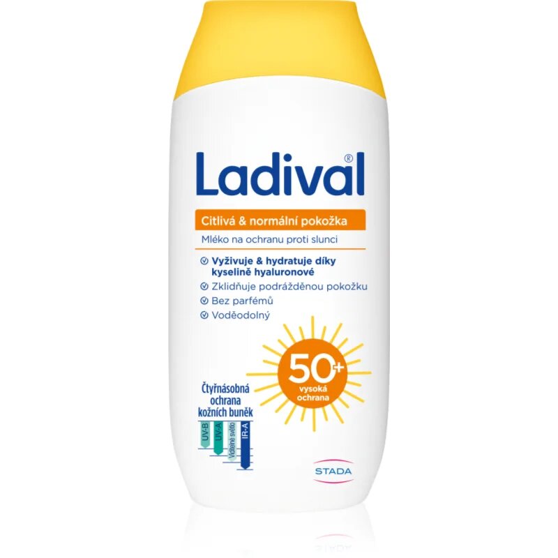 Ladival Sensitive and Normal Skin защитно мляко против слънчеви лъчи SPF 50+ 200 мл.
