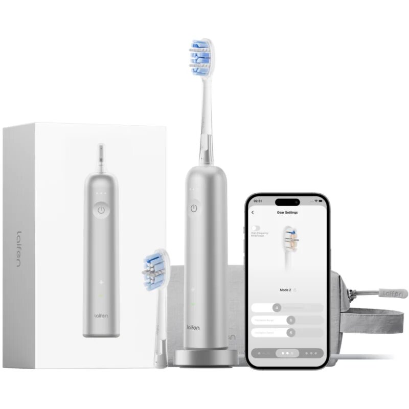 Laifen Wave Pro LFTB02-A Aluminium Alloy електрическа четка за зъби Silver 1 бр.